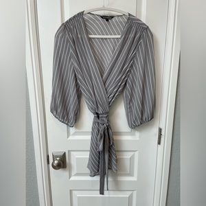 Express Faux Wrap Blouse Size L